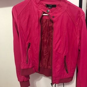 Pink leather jacket